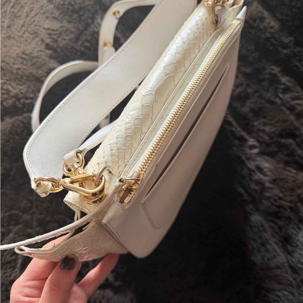 WANDLER White Leather Bag Embossed Satchel - Picture 6 of 7